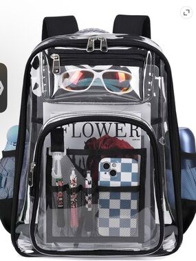 Unisex Clear Backpack; Free Keychain with Purchase.
